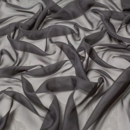 Minerva Core Range Cationic Sheer Chiffon Fabric Black