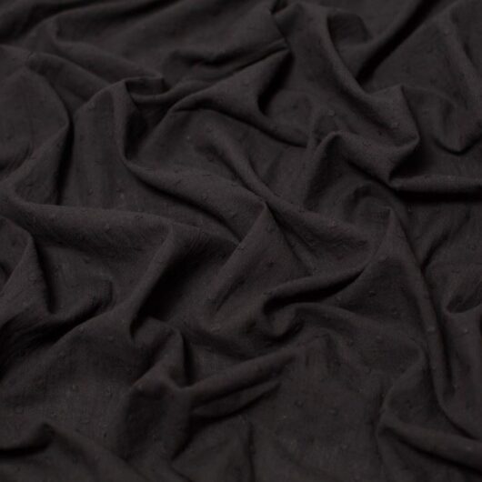 Minerva Core Range Tufted Cotton Swiss Dot Fabric Black
