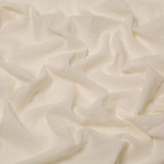 Minerva Core Range Tufted Cotton Swiss Dot Fabric Cream